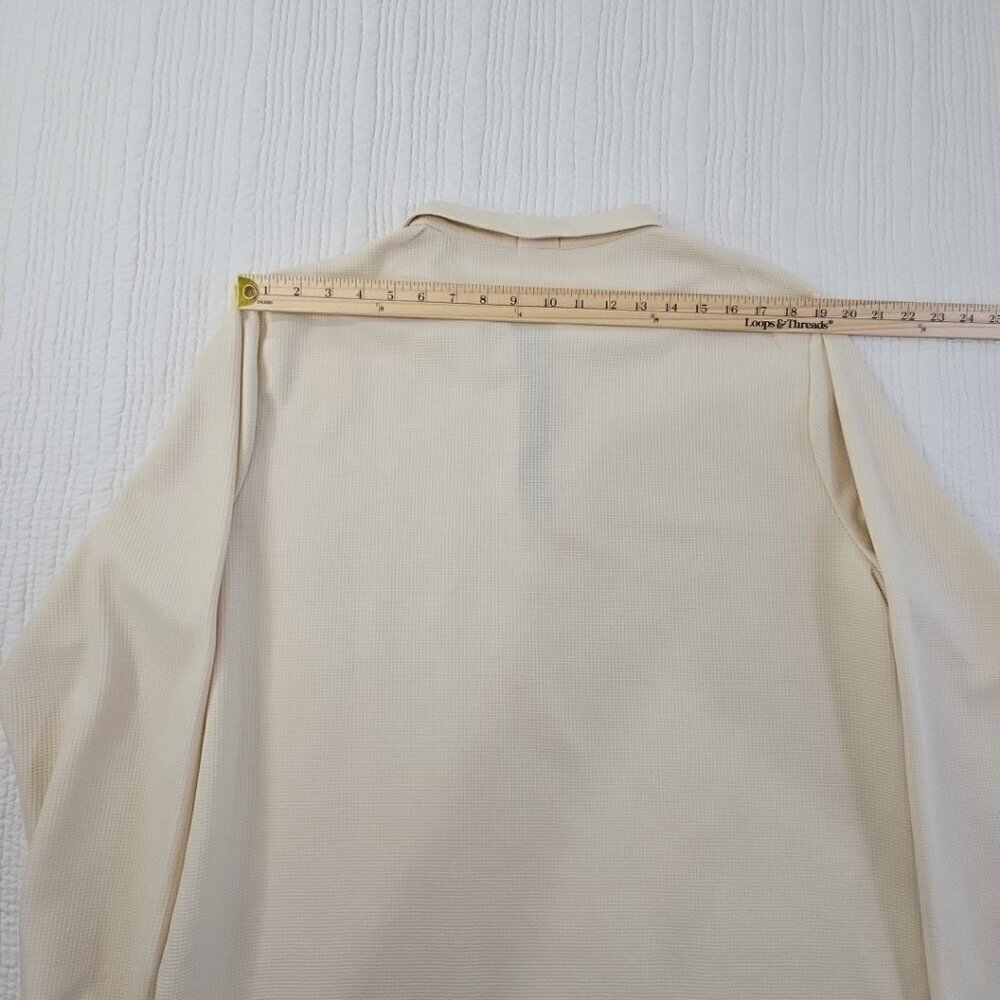 Banana Republic Waffle Knit Sweater Men's L Taupe 1/4 Zip Long Sleeve EUC LN - Picture 10 of 13